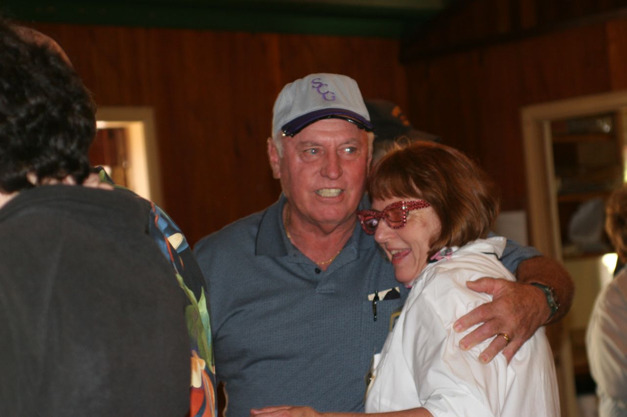 Don Cole hugging Tana (Bowen) Roberts