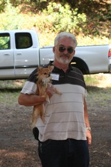 Ed Ruiz (Karen' husband) & little dog