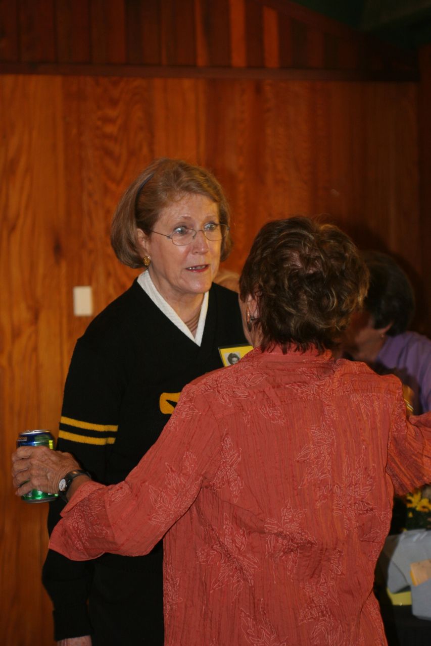 Jean MacQuiddy talking to Juhree Fort