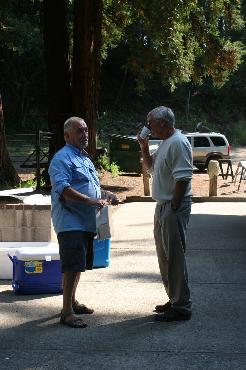 Kim McClane deep in conversation with Steve Byers