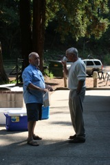 Kim McClane deep in conversation with Steve Byers