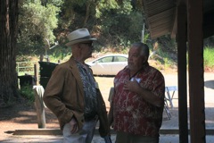 Jim Rodgers talking to Jim Stevinson